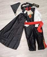 VESTITO CARNEVALE ZORRO 8/10 ANNI