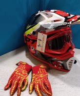 CASCO+OCCHIALI+GUANTI DA MOTOCROSS 7/9 ANNI