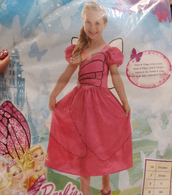 VESTITO CARNEVALE BARBIE 3/5 ANNI